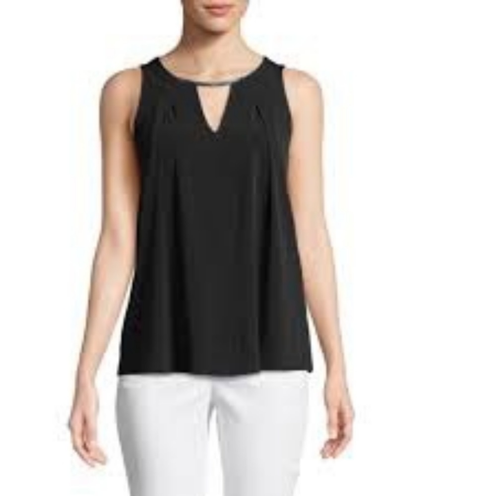 Michael Kors Black Top with Gold Plate, XS